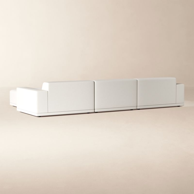 Faible 4-Piece Modular White Performance Fabric Deep Depth Sectional Sofa - image 4 of 9