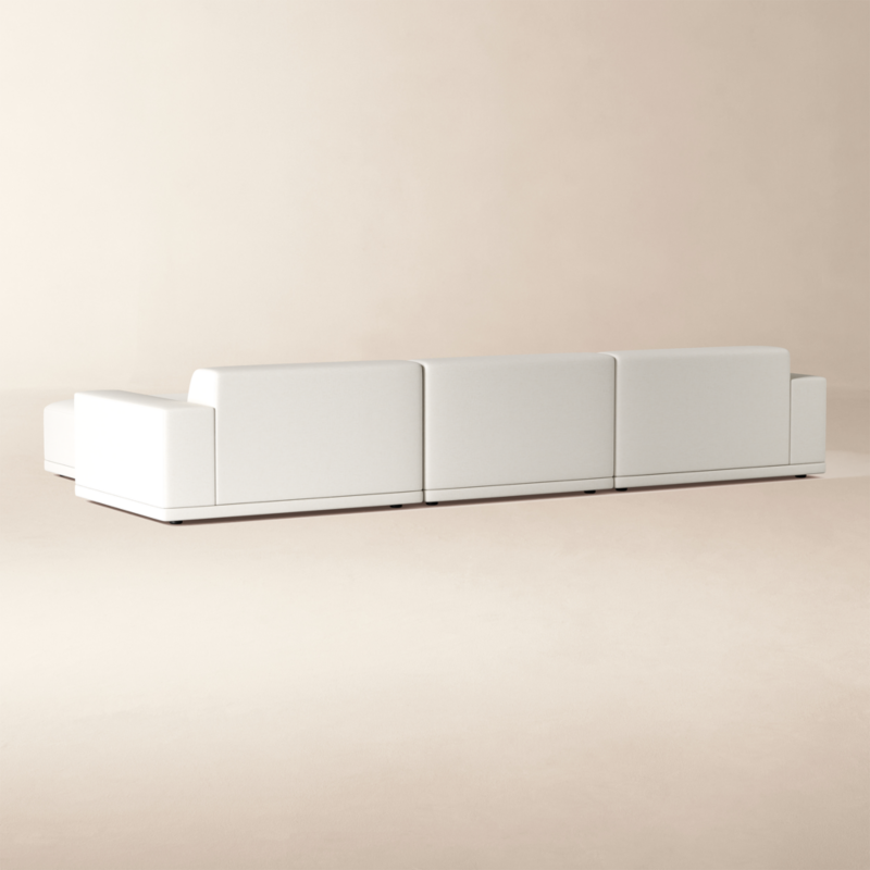 Faible 4-Piece Modular White Performance Fabric Deep Depth Sectional Sofa - image 4 of 11