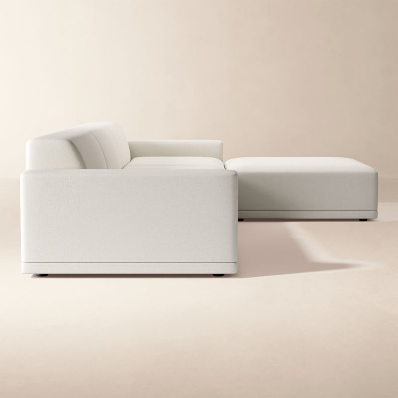 Faible 4-Piece Modular White Performance Fabric Deep Depth Sectional Sofa - image 3 of 9