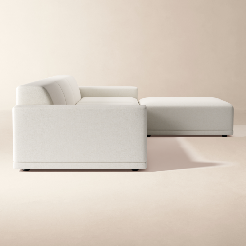Faible 4-Piece Modular White Performance Fabric Deep Depth Sectional Sofa - image 3 of 11