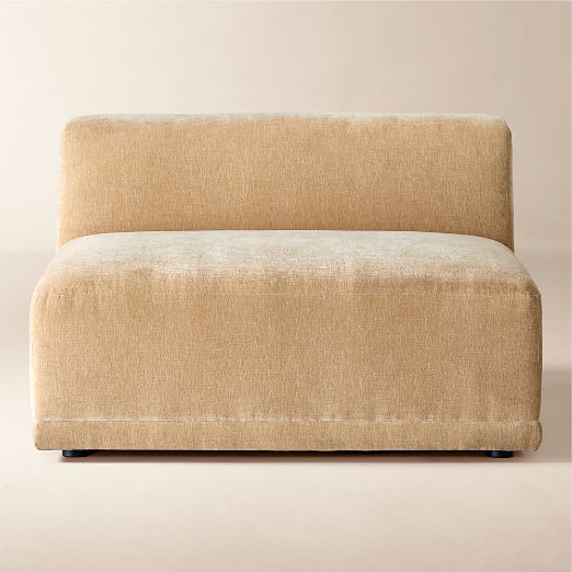Faible Wheat Performance Chenille Deep Depth Armless Chair