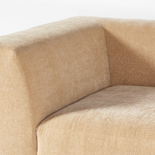Faible Wheat Performance Velvet Corner Chair