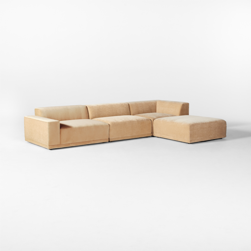 Faible 4-Piece Wheat Performance Chenille Deep Depth Sectional Sofa with Left-Arm - image 5 of 14