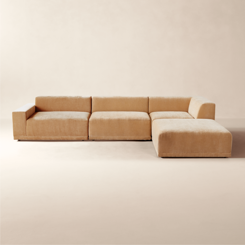 Faible 4-Piece Wheat Performance Chenille Deep Depth Sectional Sofa with Left-Arm - image 0 of 14