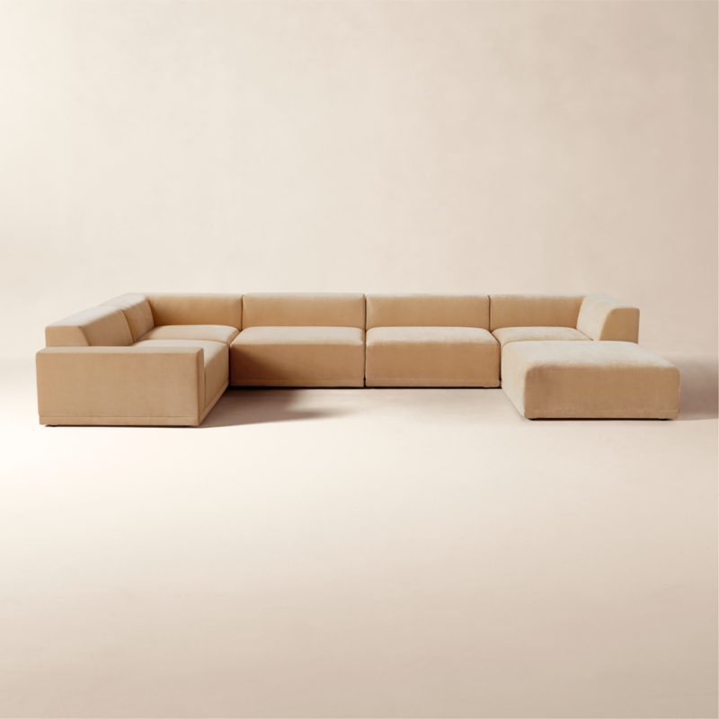 Faible 6-Piece U-Shaped Wheat Performance Chenille Deep Depth Sectional Sofa with Left-Arm - image 0 of 13