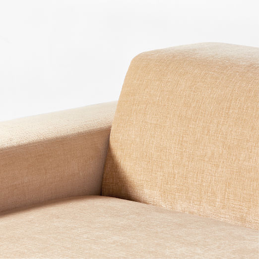 Faible Wheat Performance Velvet Left-Arm Chair