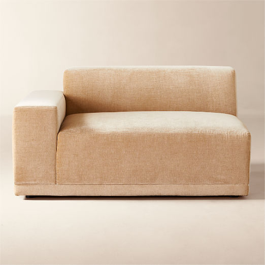 Faible Wheat Performance Velvet Deep Depth Left-Arm Chair