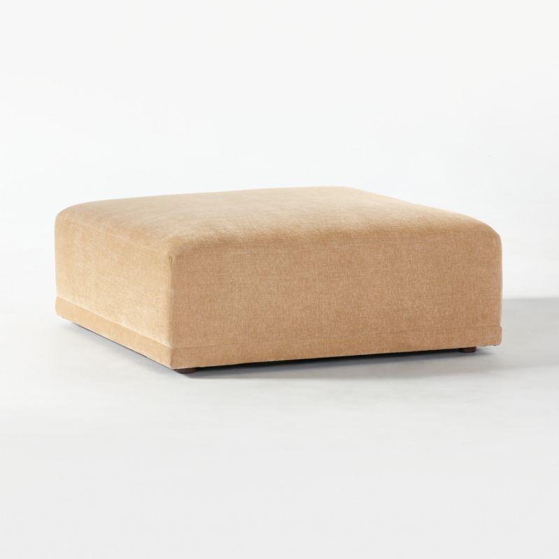 Faible Wheat Performance Velvet Ottoman - image 5 of 7