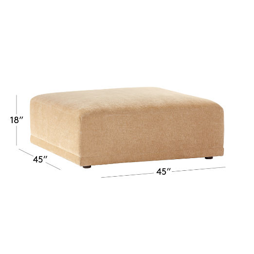 Faible Wheat Performance Velvet Ottoman