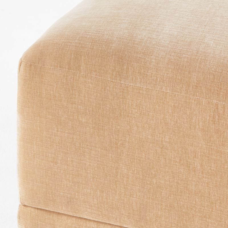 Faible Wheat Performance Velvet Ottoman - image 6 of 7