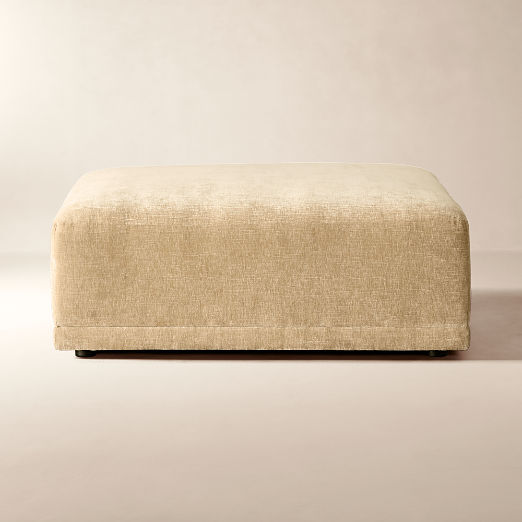 Faible Wheat Performance Chenille Deep Depth Ottoman