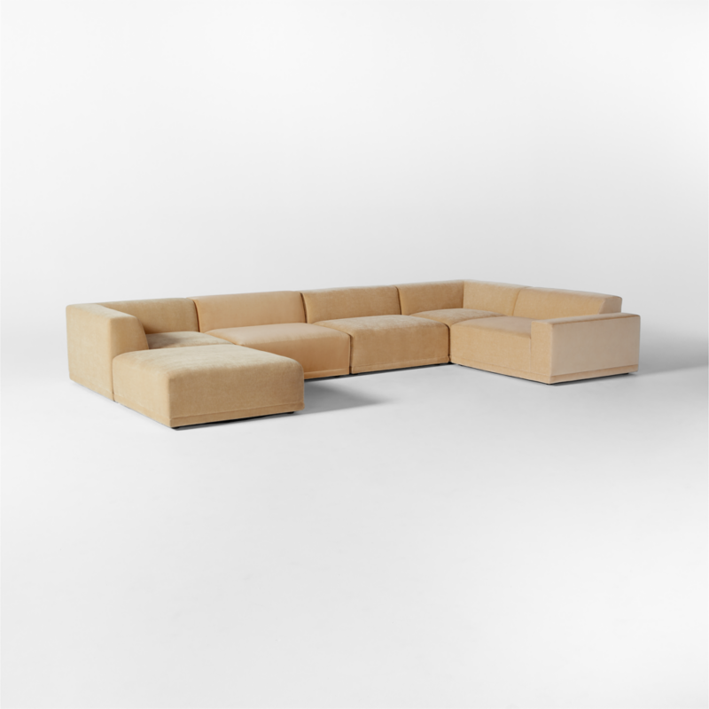 Faible 6-Piece U-Shaped Wheat Performance Chenille Deep Depth Sectional Sofa with Right-Arm - image 5 of 13