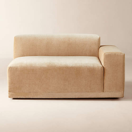 Faible Wheat Performance Velvet Deep Depth Right-Arm Chair