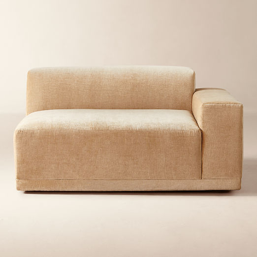 Faible Wheat Performance Velvet Deep Depth Right-Arm Chair