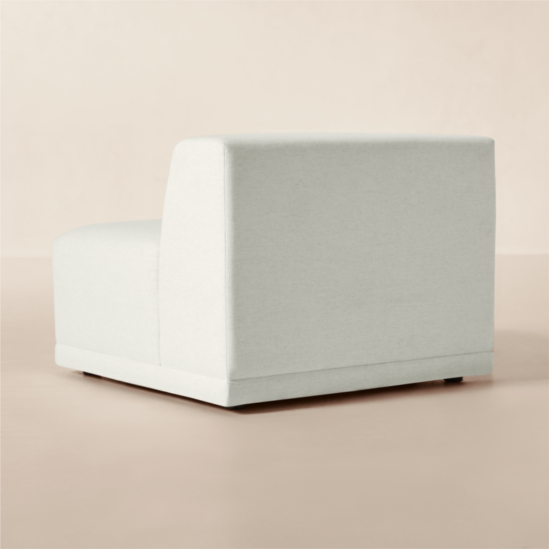 Faible White Performance Linen Standard Depth Armless Chair - image 4 of 10