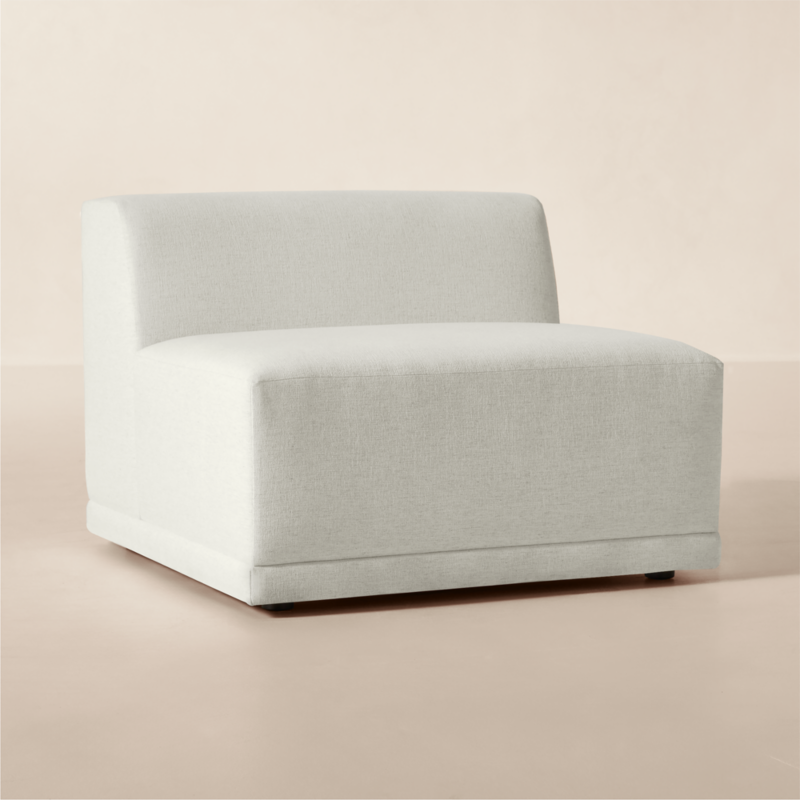 Faible White Performance Linen Standard Depth Armless Chair - image 2 of 10