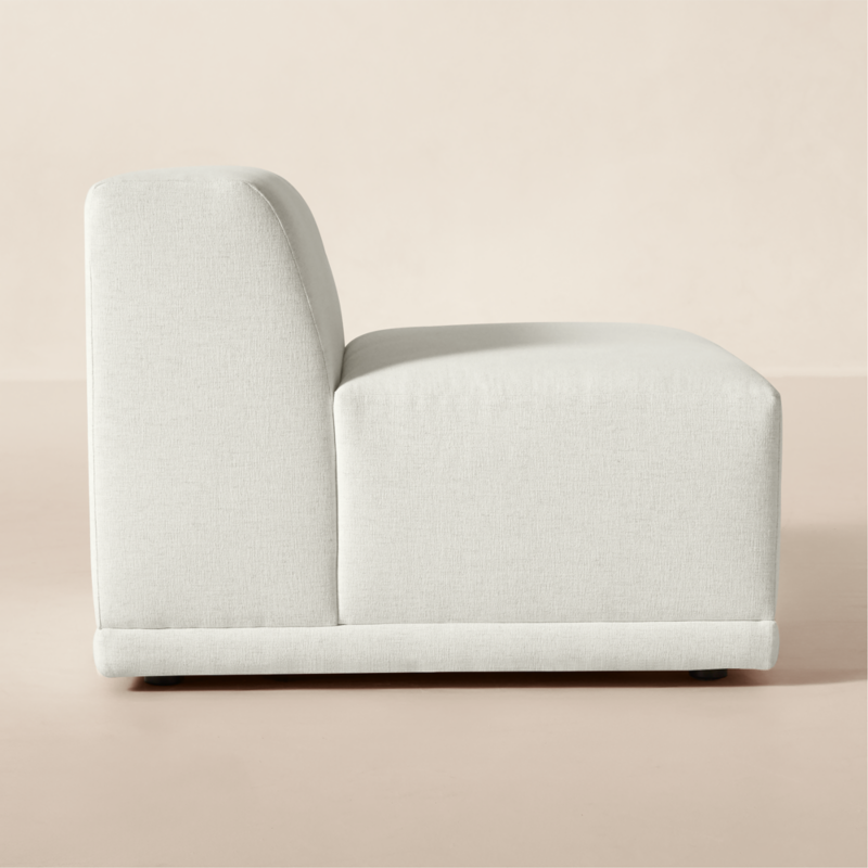 Faible White Performance Linen Standard Depth Armless Chair - image 3 of 10
