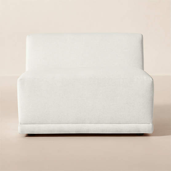 Faible White Performance Linen Standard Depth Armless Chair