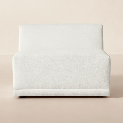 Faible White Performance Chenille Standard Depth Armless Chair