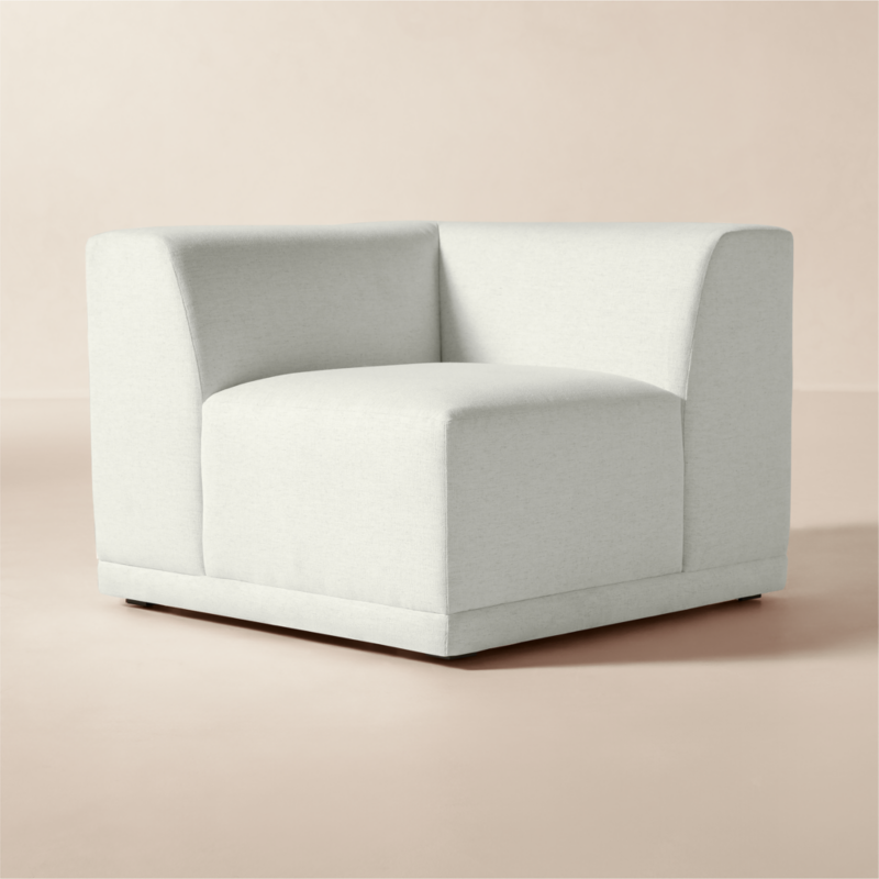 Faible White Performance Linen Standard Depth Corner Chair - image 3 of 10