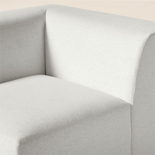Faible White Performance Linen Standard Depth Corner Chair