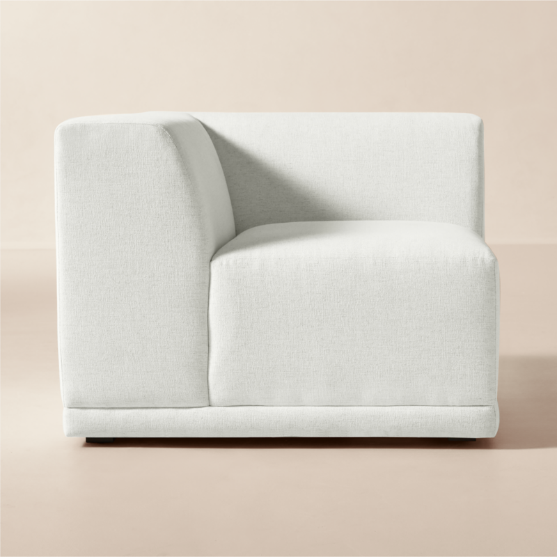 Faible White Performance Linen Standard Depth Corner Chair - image 4 of 10