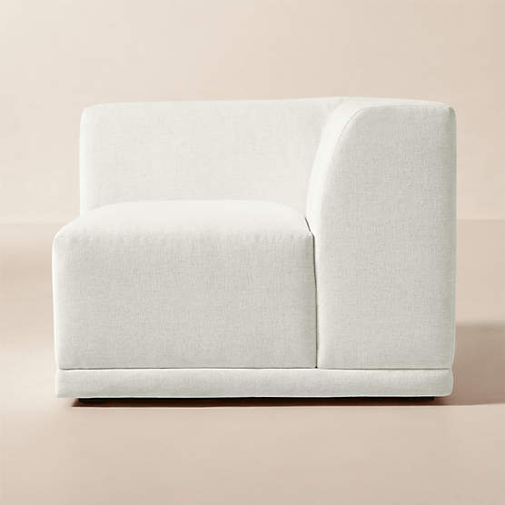 Faible White Performance Chenille Standard Depth Corner Chair