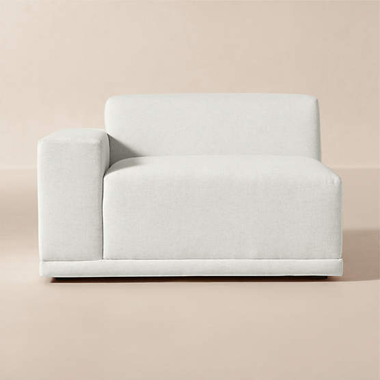 Faible White Performance Linen Standard Depth Left-Arm Chair