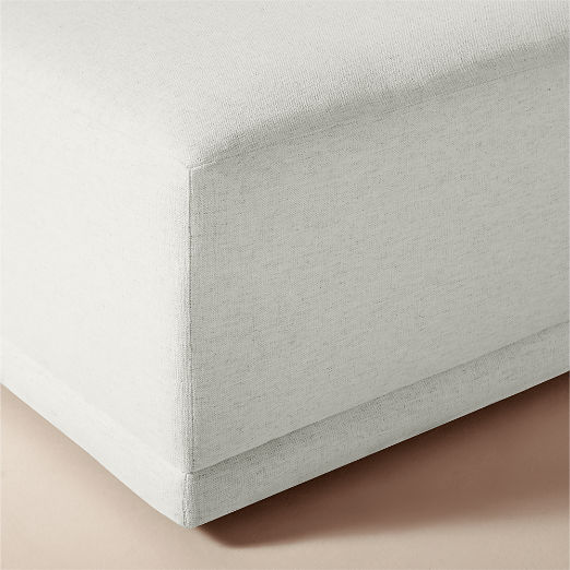 Faible White Performance Linen Standard Depth Ottoman