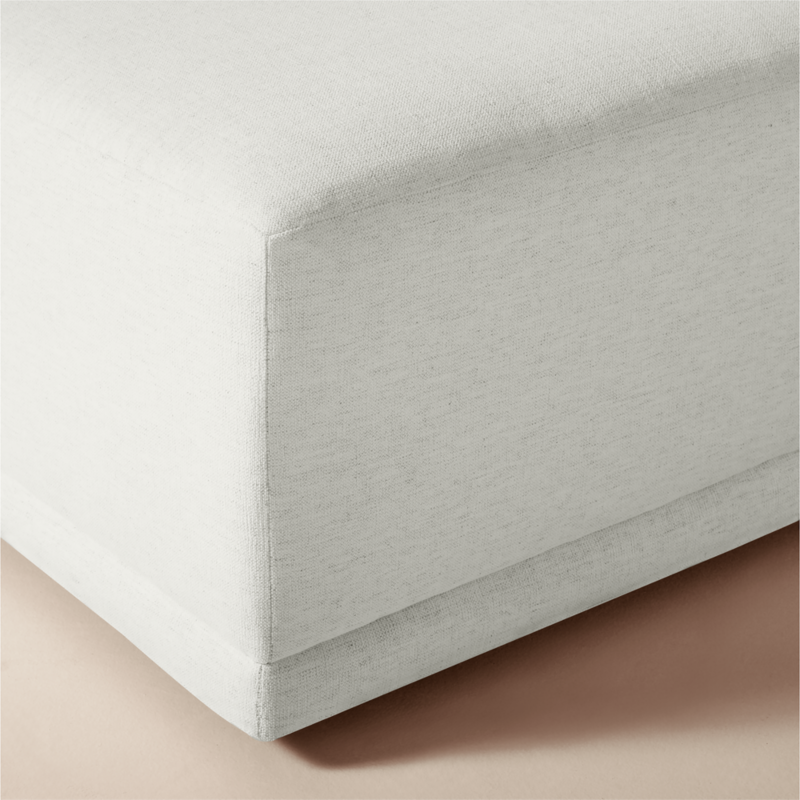 Faible White Performance Linen Standard Depth Ottoman - image 3 of 5