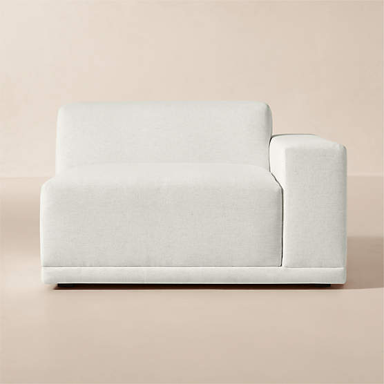Faible White Performance Linen Standard Depth Right-Arm Chair