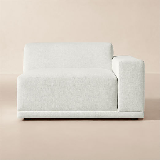 Faible White Performance Linen Standard Depth Right-Arm Chair