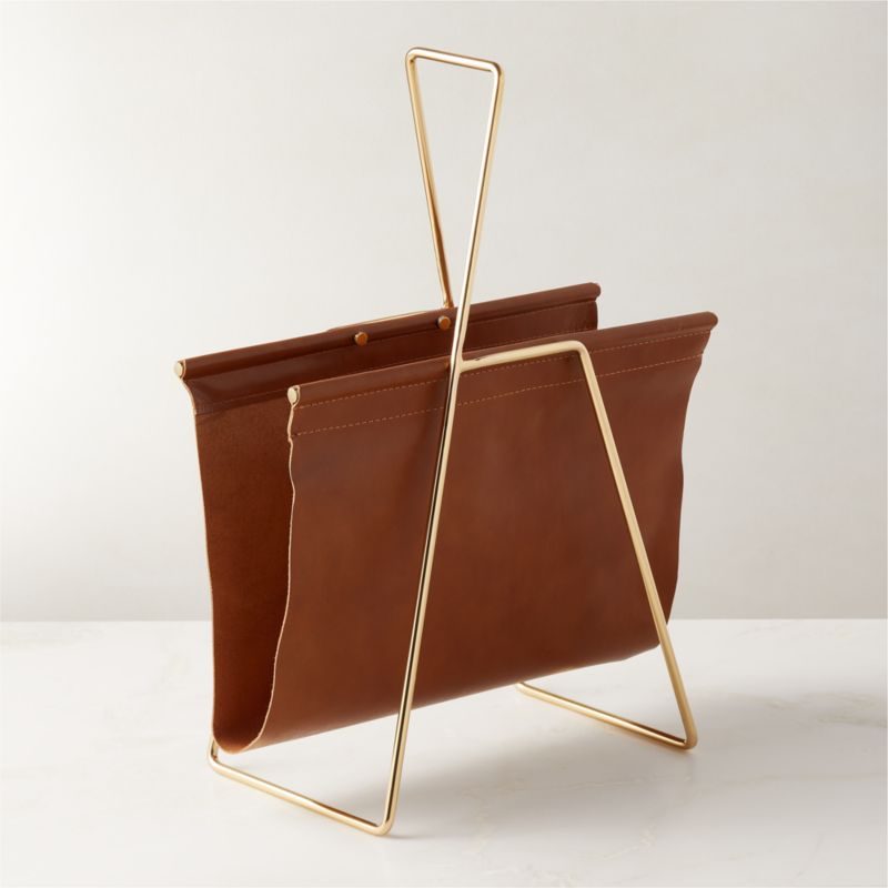 View Fallon Leather Magazine Rack by Lawson-Fenning details