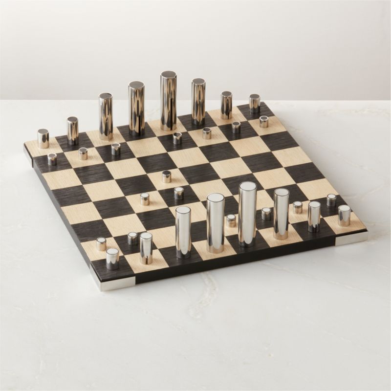 View Famiglia Modern Stainless Steel Chess Set by Gianfranco Frattini details