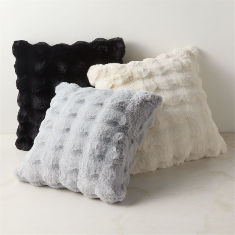 Blue faux fur throw pillows best sale