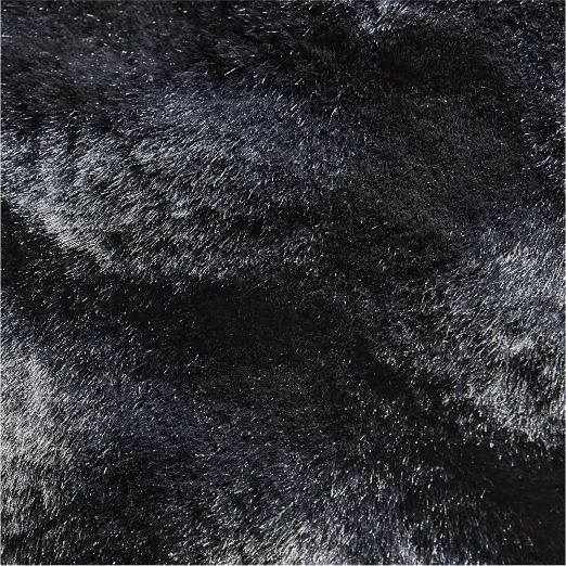 Farleigh Black Faux Fur Throw Pillow Cover 20"x20"