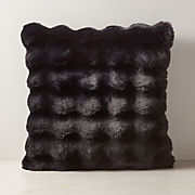 Farleigh Black Faux Fur Throw Pillow Cover 20"x20"