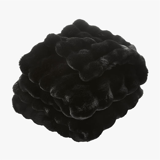 Farleigh Black Faux Fur Throw Blanket