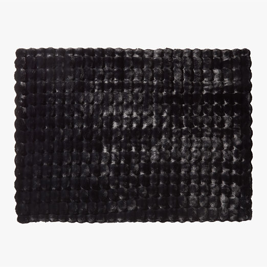 Farleigh Black Faux Fur Throw Blanket