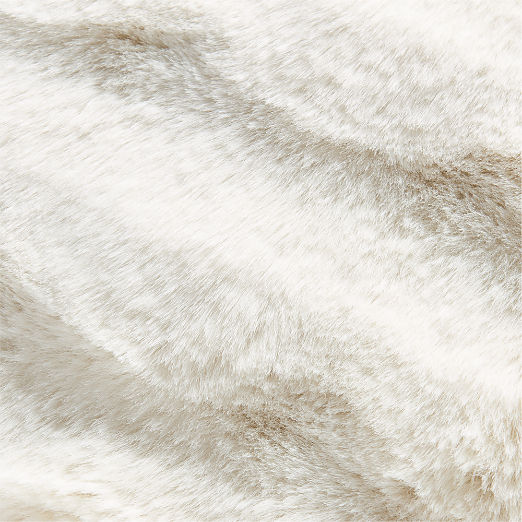 Farleigh Warm White Faux Fur Throw Pillow and Throw Blanket Set