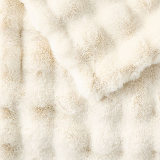 Farleigh Warm White Faux Fur Throw Blanket 60"x80"