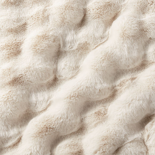 Farleigh Warm White Faux Fur Throw Blanket