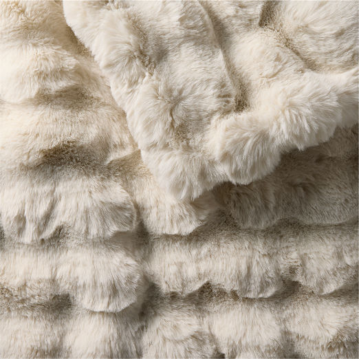 Farleigh Warm White Faux Fur Throw Blanket