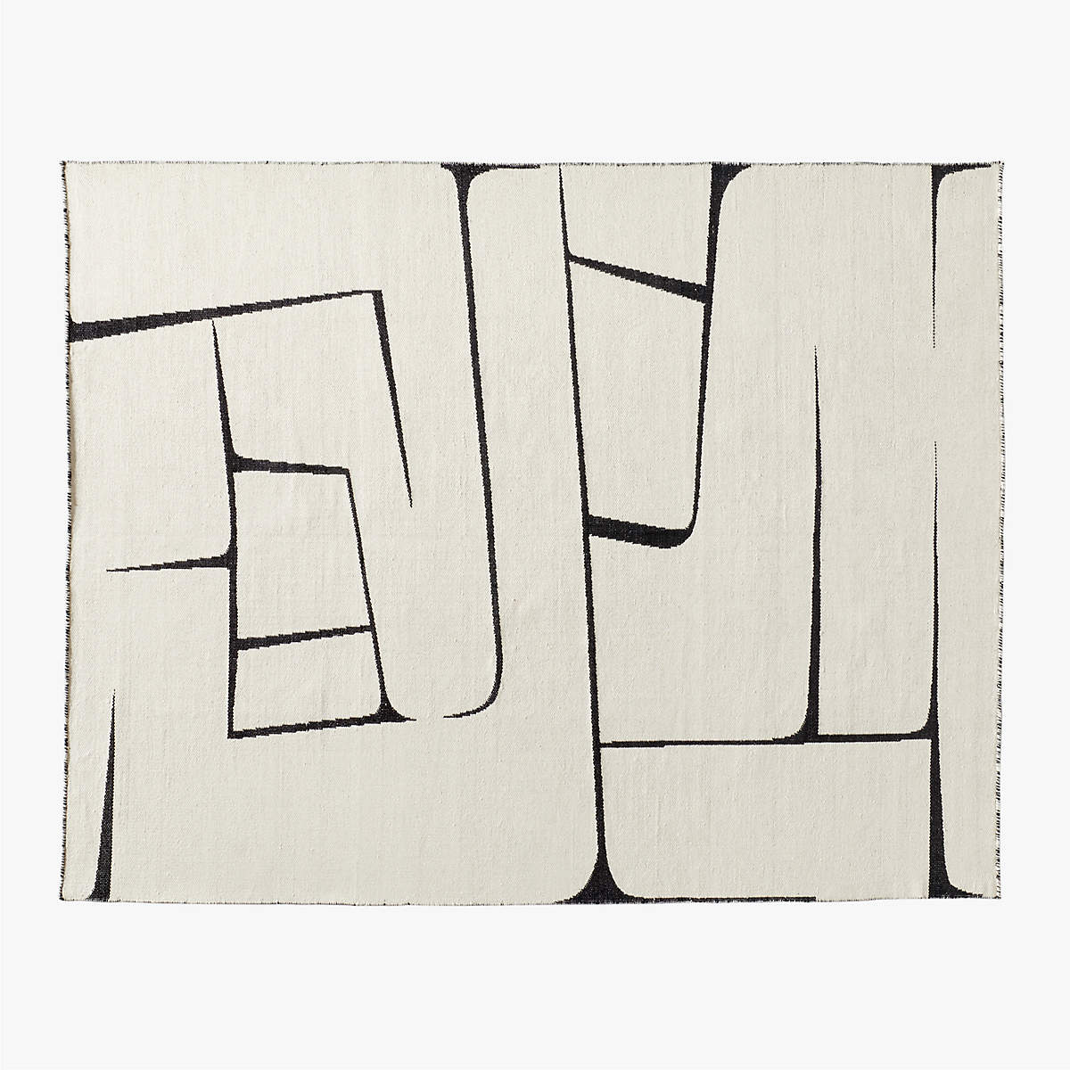 Faro Modern Handwoven Performance White and Black Indoor/Outdoor Area