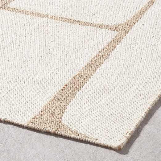 Faro Handwoven Performance White and Natural Indoor/Outdoor Area Rug 5'x8'