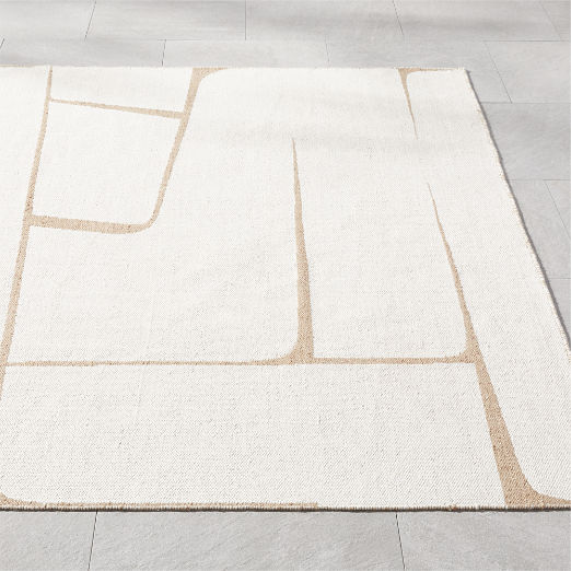 Faro Handwoven Performance White and Natural Indoor/Outdoor Area Rug 5'x8'