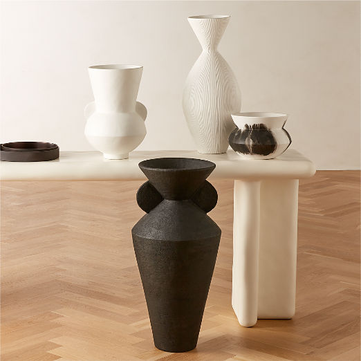 Amphora Black and White Ceramic Vase