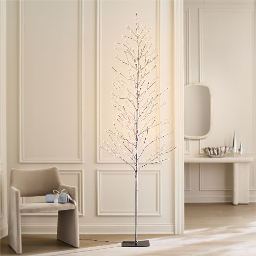 Faux Birch Pre-Lit LED Tree 8'