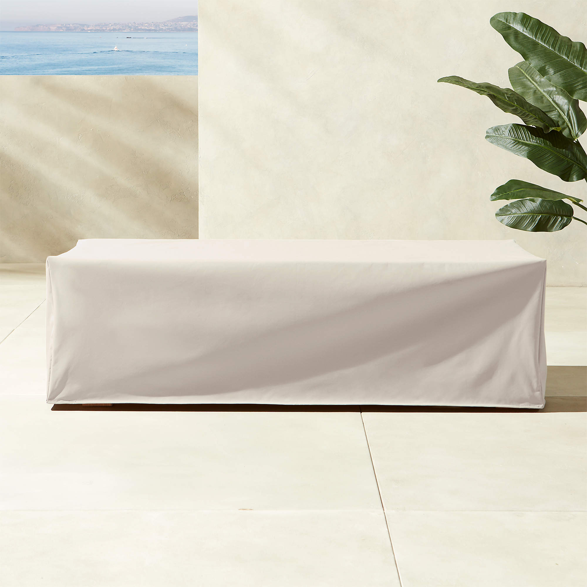 Faux Bois Waterproof Outdoor Patio Coffee Table Cover CB2