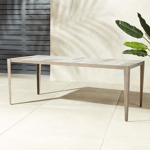Modern Outdoor Patio Furniture Cb2 Faux Bois Dining Table